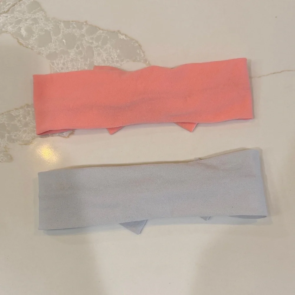 Pink and Gray Baby/Toddler Bow Headbands - Picture 2 of 2